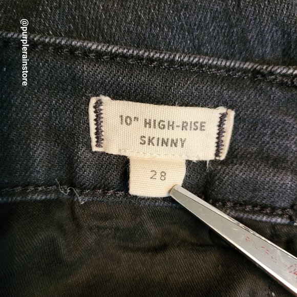 Madewell Jeans 28 Skinny 10" High Rise Eclipse Wash AC134 Tummy Control Stretch - Picture 5 of 13